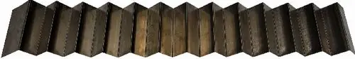 Metallisches Turbulator-Element, in gewellter Form, Bestandteil eines Luftzirkulationssystems, hergestellt von Wolf.